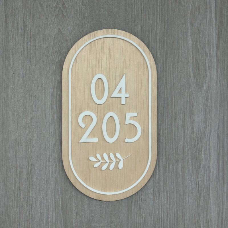 3D Oblong - Home Unit Number Sign