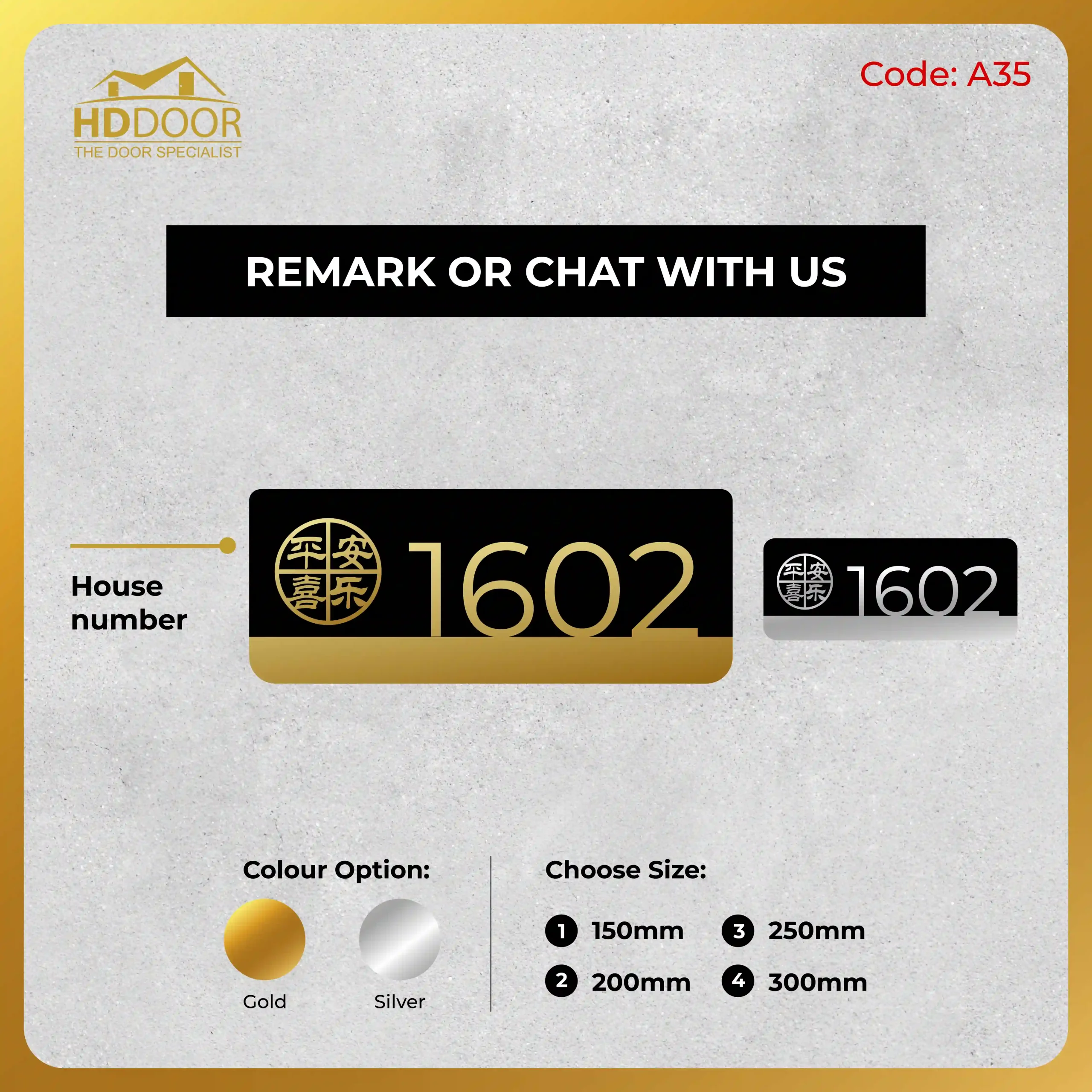 Chinese Style Laser Cut House Unit Number Design