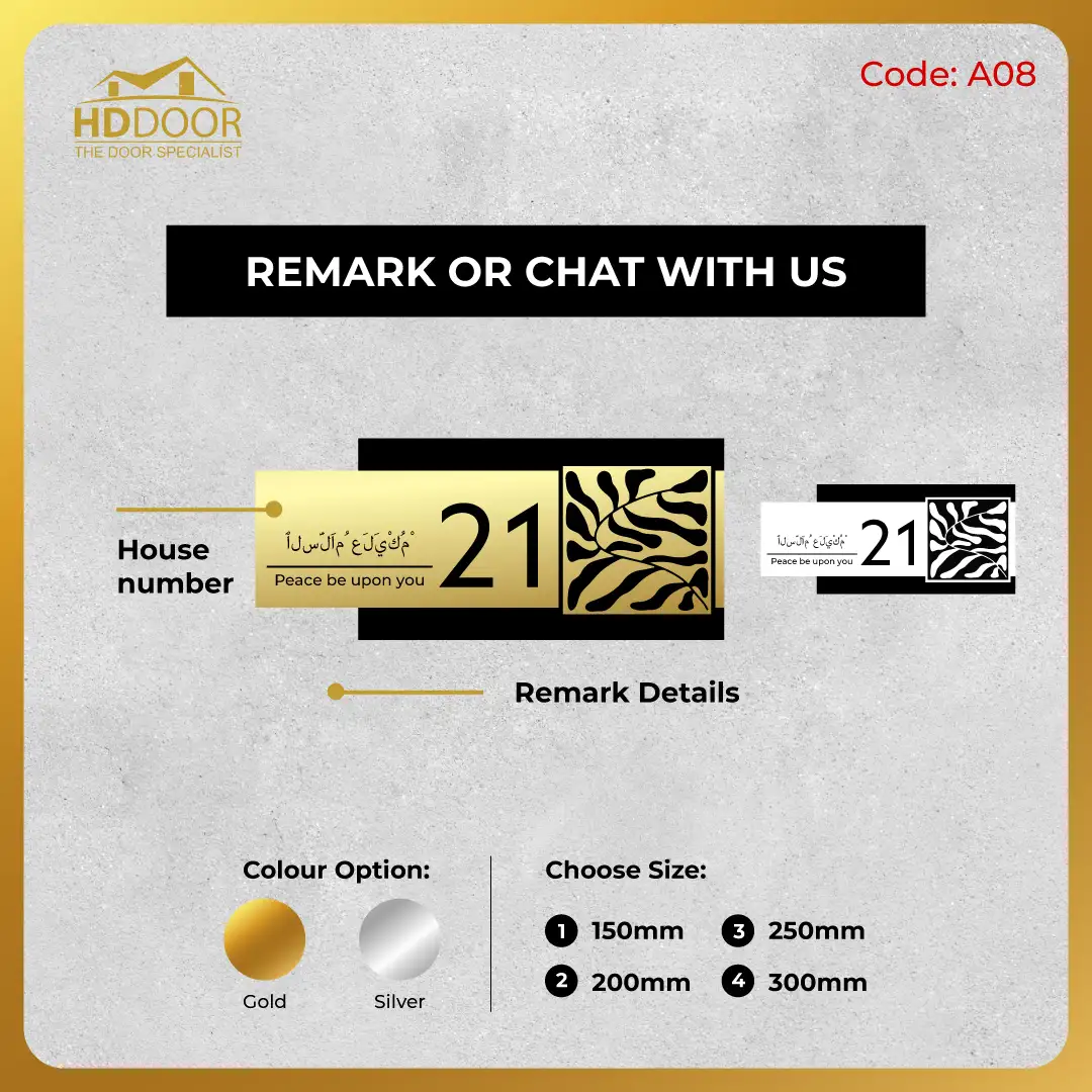 Animal-Print Accent Laser Cut House Unit Number Design