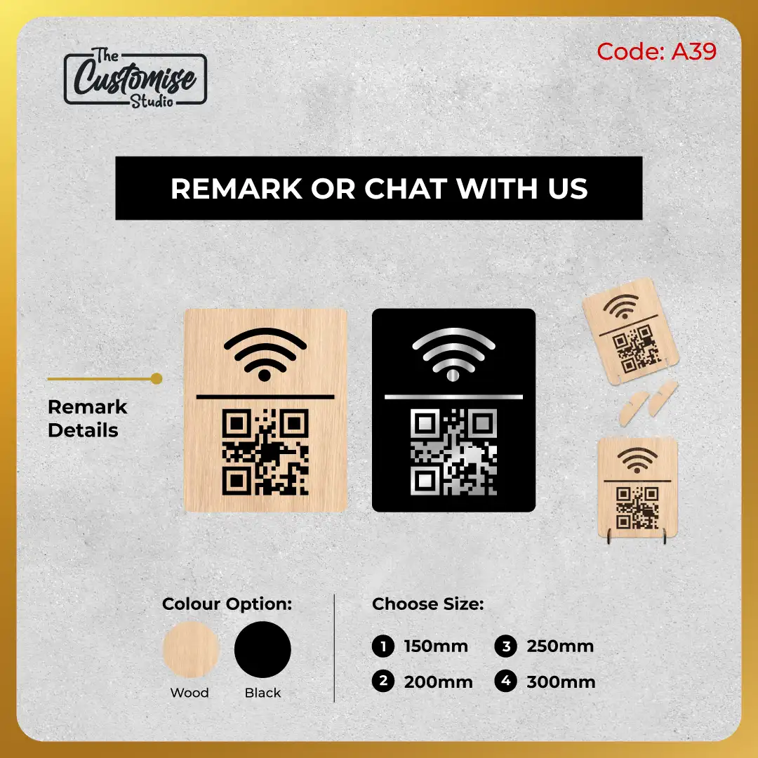 WiFi & QR Code Contactless Info Sign