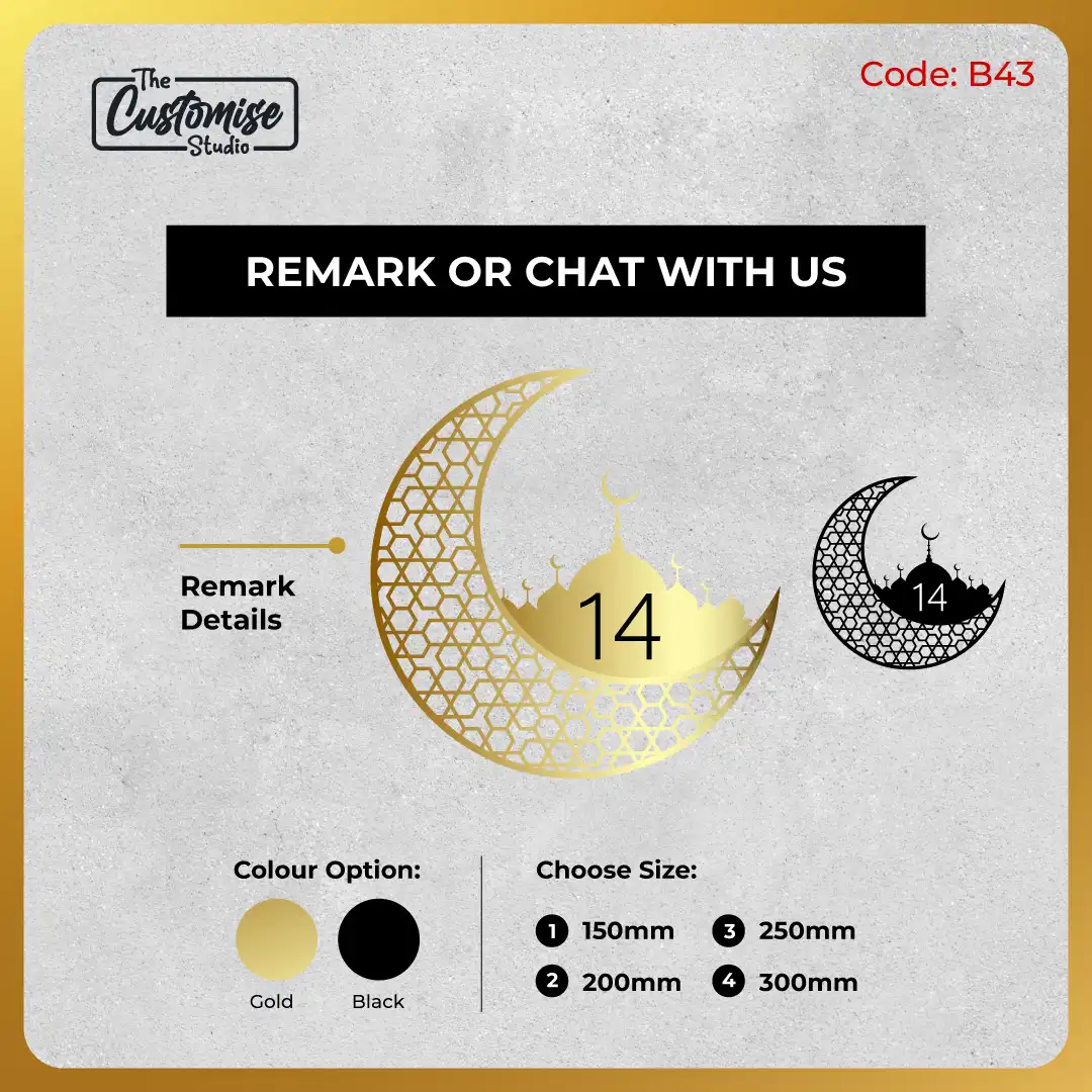Crescent Moon Unit Number Design